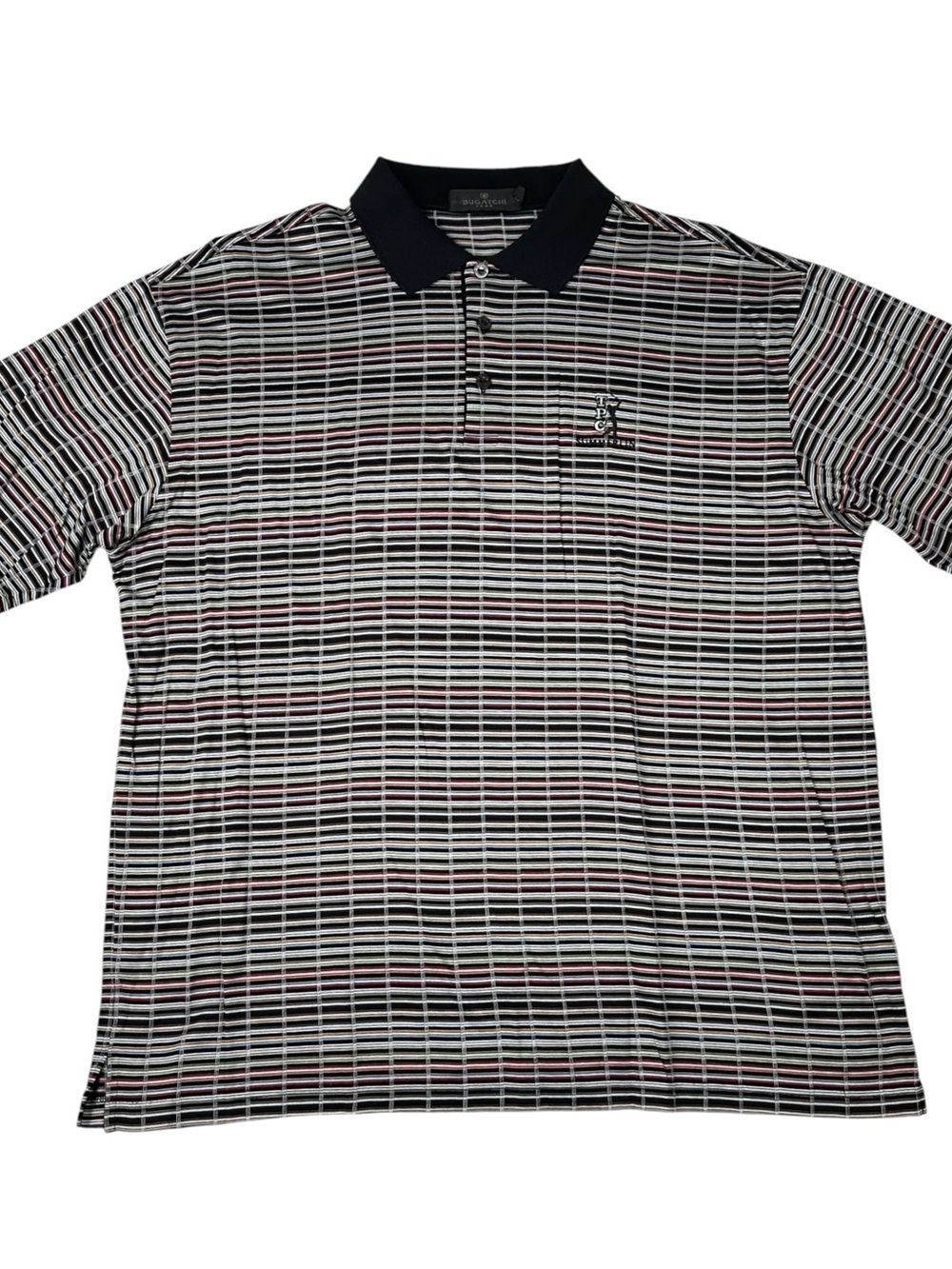 Bugatchi Uomo Polo Shirt Mens XL Mercerized Egyptian Cotton TPC Golf Striped